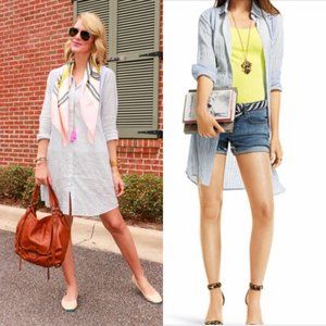 Cabi Pucker Striped Shirt Dress - Style 244 Small